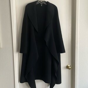DKNY Vintage Wool and Rabbit Fur Long Coat